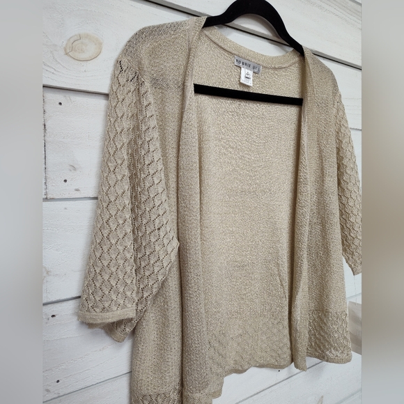 Robbie Bee gold 3/4 sleeve cardigan - Picture 2 of 6